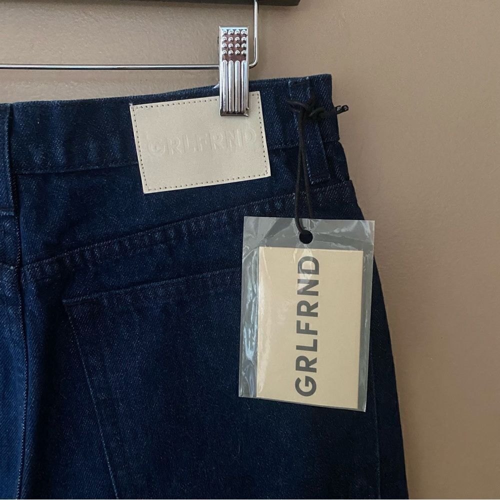 GRLFRND Enya Dropped Crotch Jeans Franklin dark blue denim baggy Revolve 27-31 - Picture 8 of 14